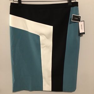 Nine West size 8 teal, black, white women’s skirt